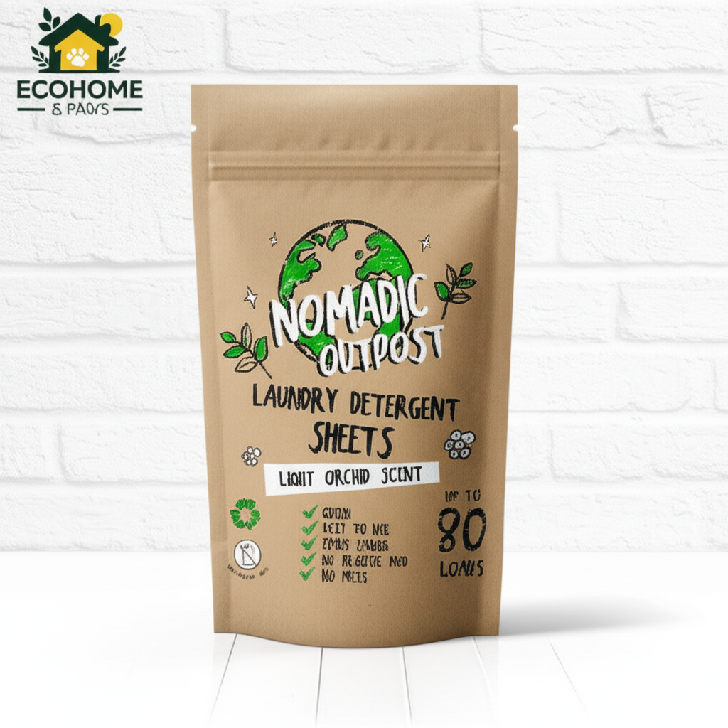 Eco-friendly laundry detergent sheets – 80 loads – plastic-free packaging – safe for sensitive skin