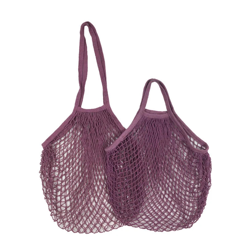 Reusable cotton mesh shopping bags