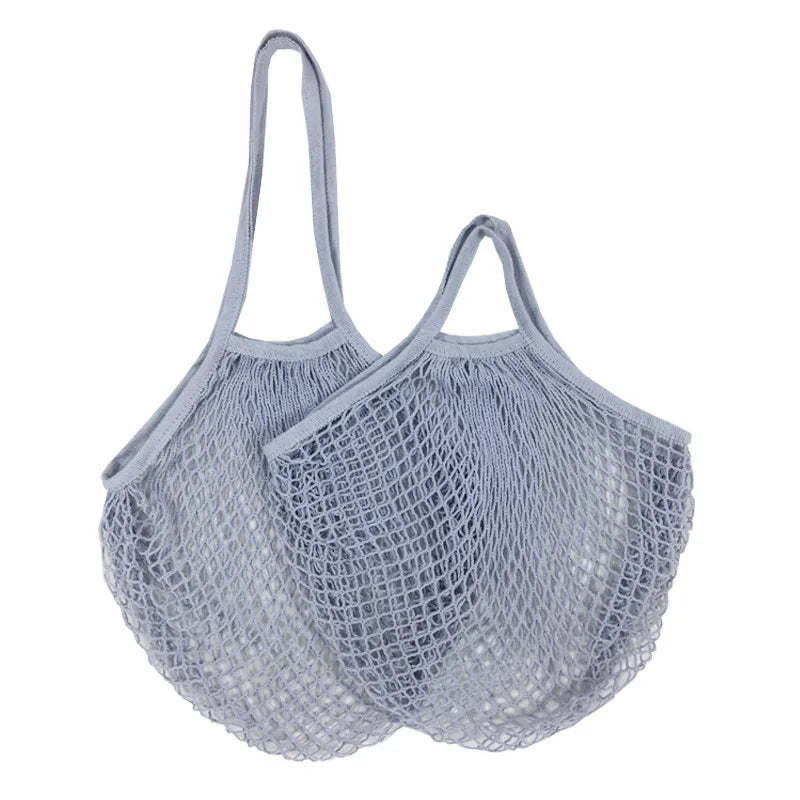 Reusable cotton mesh shopping bags