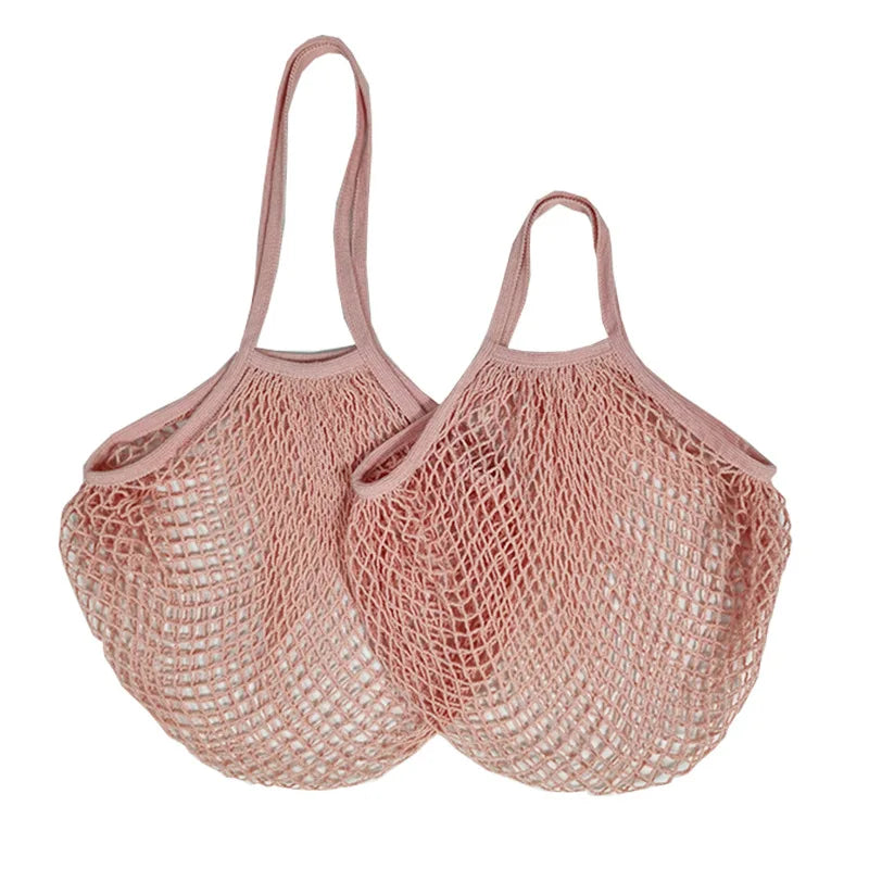 Reusable cotton mesh shopping bags
