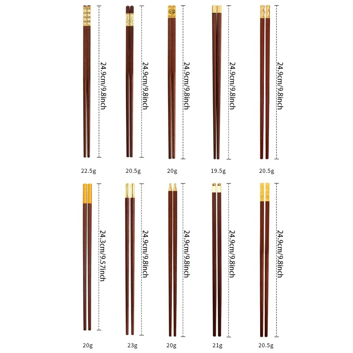 Multi-size chopstick gift sets in red packaging