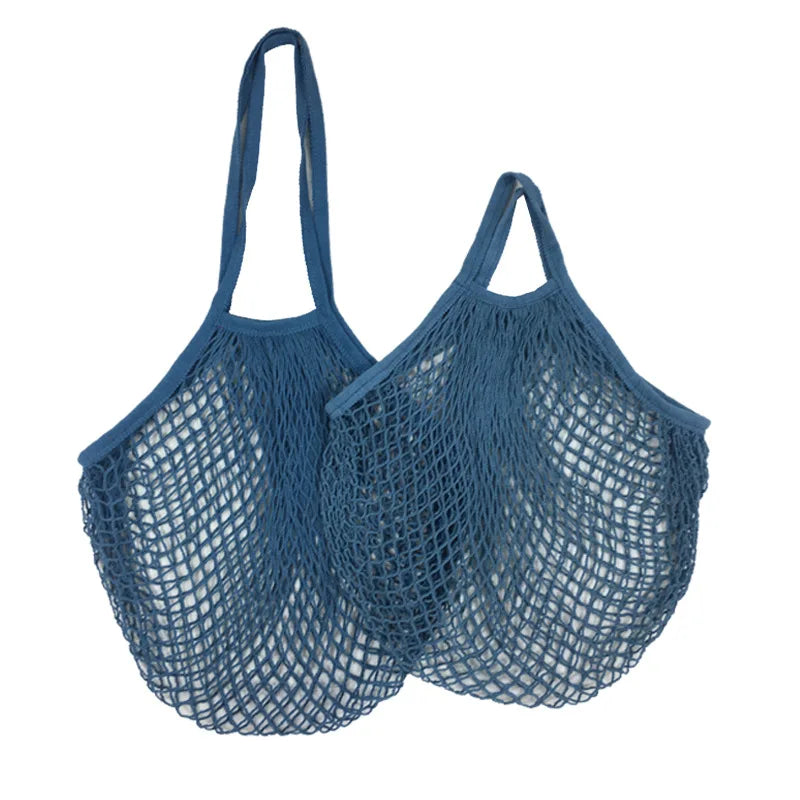 Reusable cotton mesh shopping bags