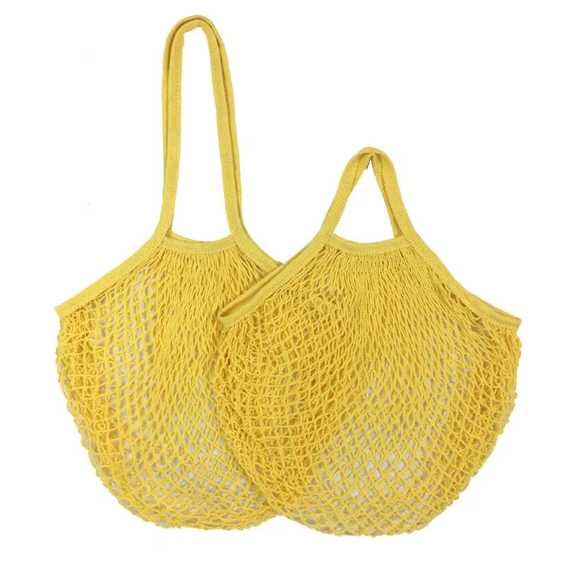 Reusable cotton mesh shopping bags