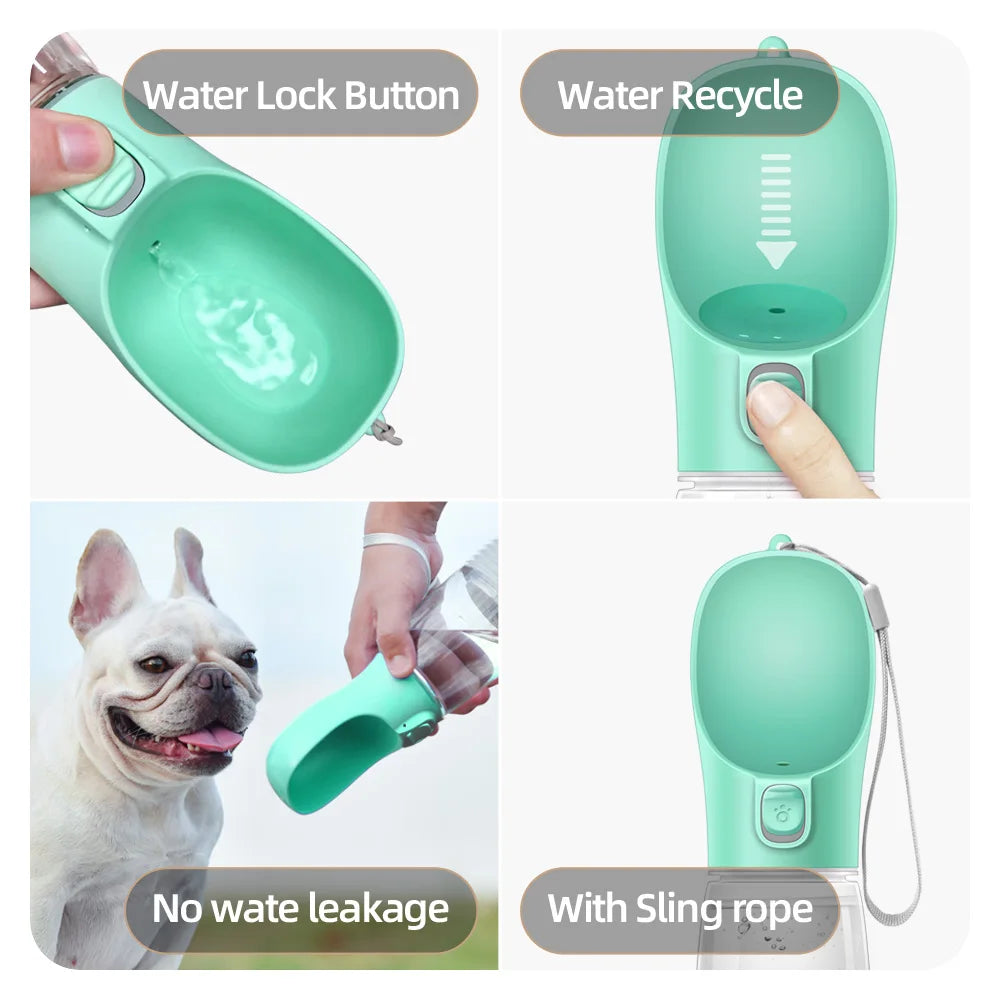 Portable Dog Water Bottle for Outdoor Travel – Leakproof Dispenser for Pets