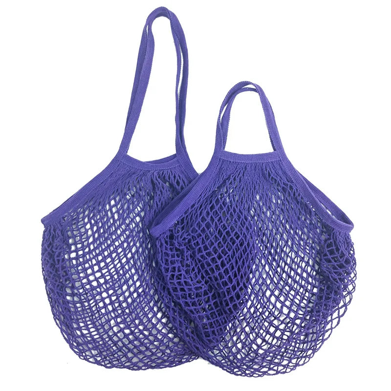 Reusable cotton mesh shopping bags