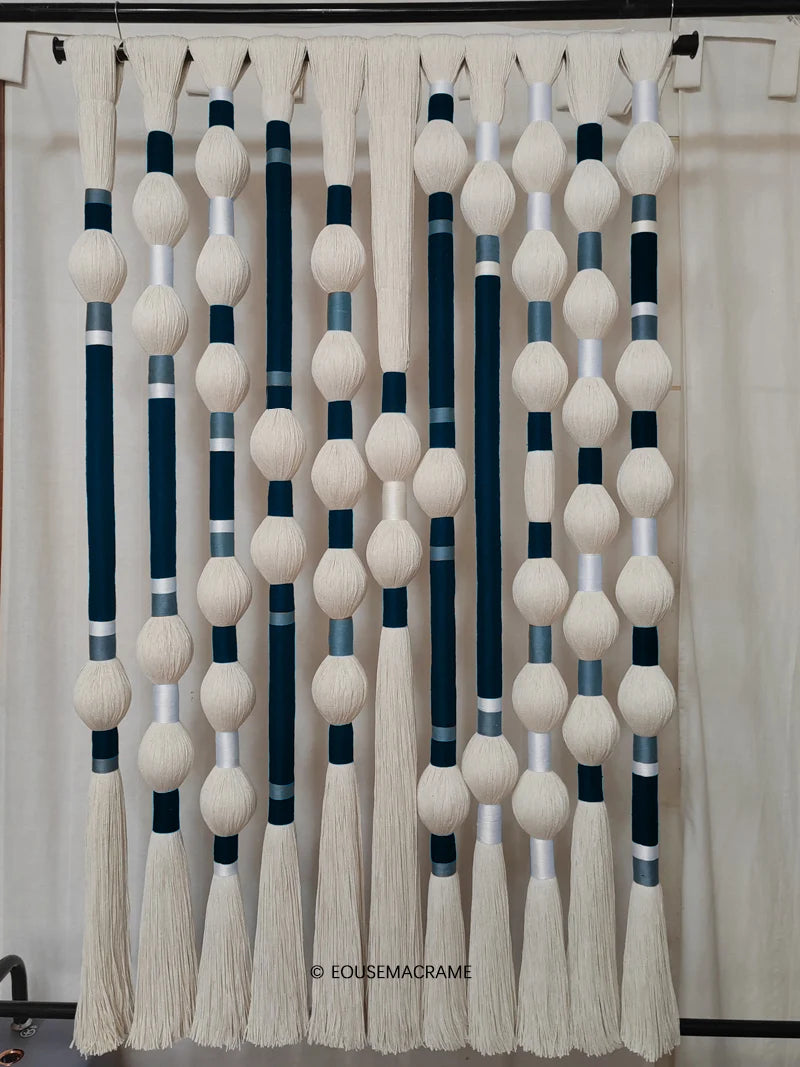 Large handmade cotton tassel wall hanging – 100×150cm eco-friendly macrame design