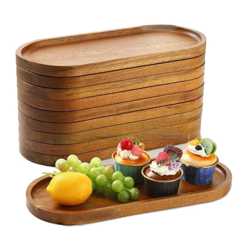 Solid wood serving tray in Japanese-style oval and rectangle shapes – EcoHome & Paws