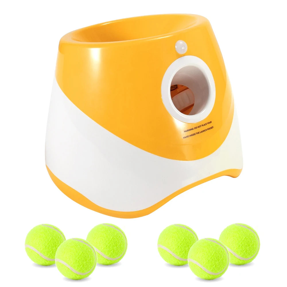 Automatic dog tennis ball launcher with rechargeable feature for small and medium dogs