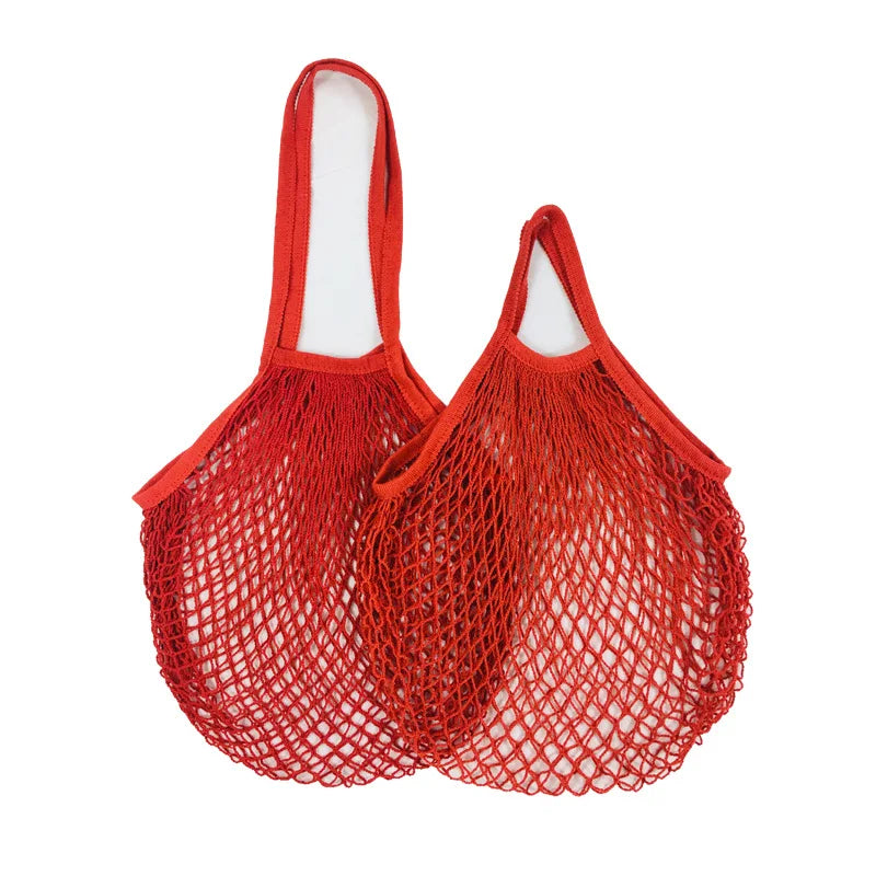 Reusable cotton mesh shopping bags