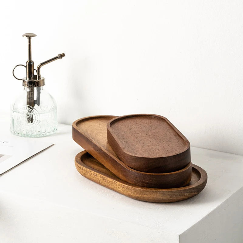 Solid wood serving tray in Japanese-style oval and rectangle shapes – EcoHome & Paws