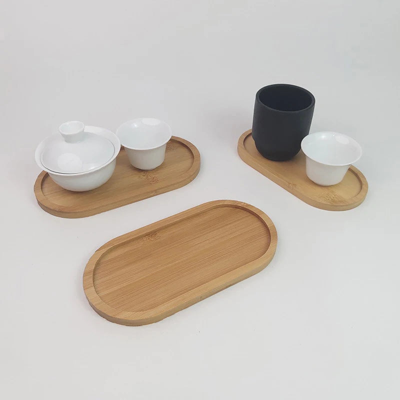 Solid wood serving tray in Japanese-style oval and rectangle shapes – EcoHome & Paws