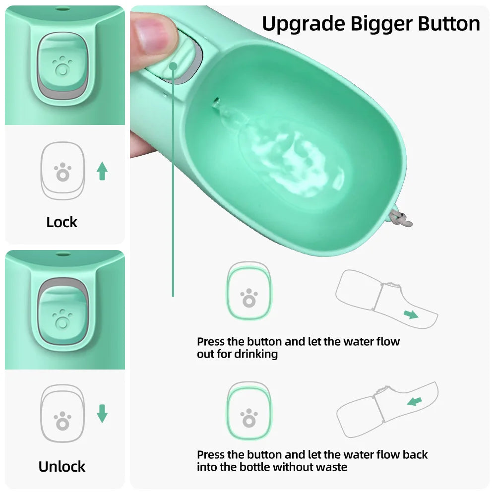 Portable Dog Water Bottle for Outdoor Travel – Leakproof Dispenser for Pets