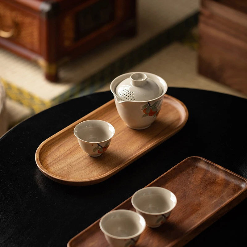 Solid wood serving tray in Japanese-style oval and rectangle shapes – EcoHome & Paws