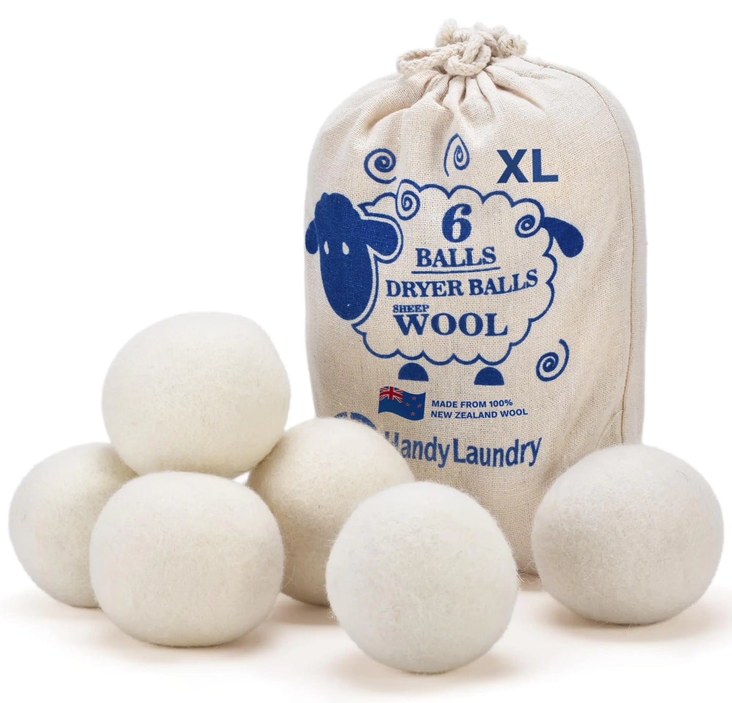 Handy Laundry wool dryer balls 6-pack – XL eco fabric softener