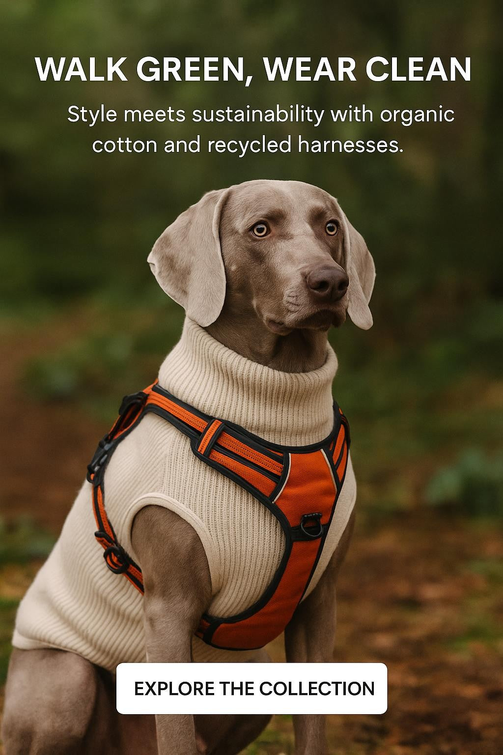Close-up of reflective stitching on eco-friendly dog harness