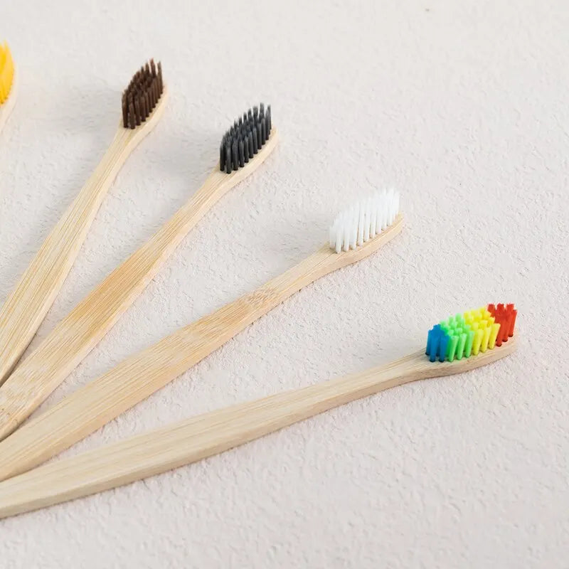 Colorful biodegradable bamboo toothbrush set with recycled box – EcoHome & Paws

