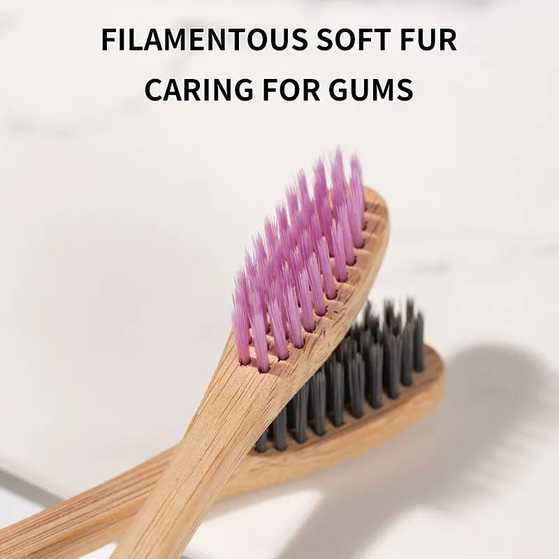 Colorful biodegradable bamboo toothbrush set with recycled box – EcoHome & Paws

