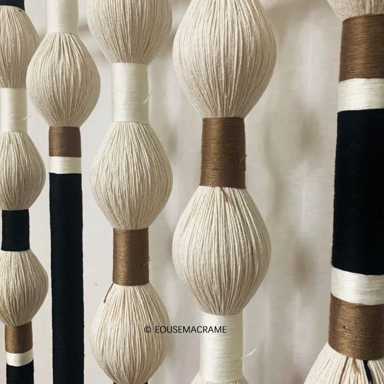 Large handmade cotton tassel wall hanging – 100×150cm eco-friendly macrame design

