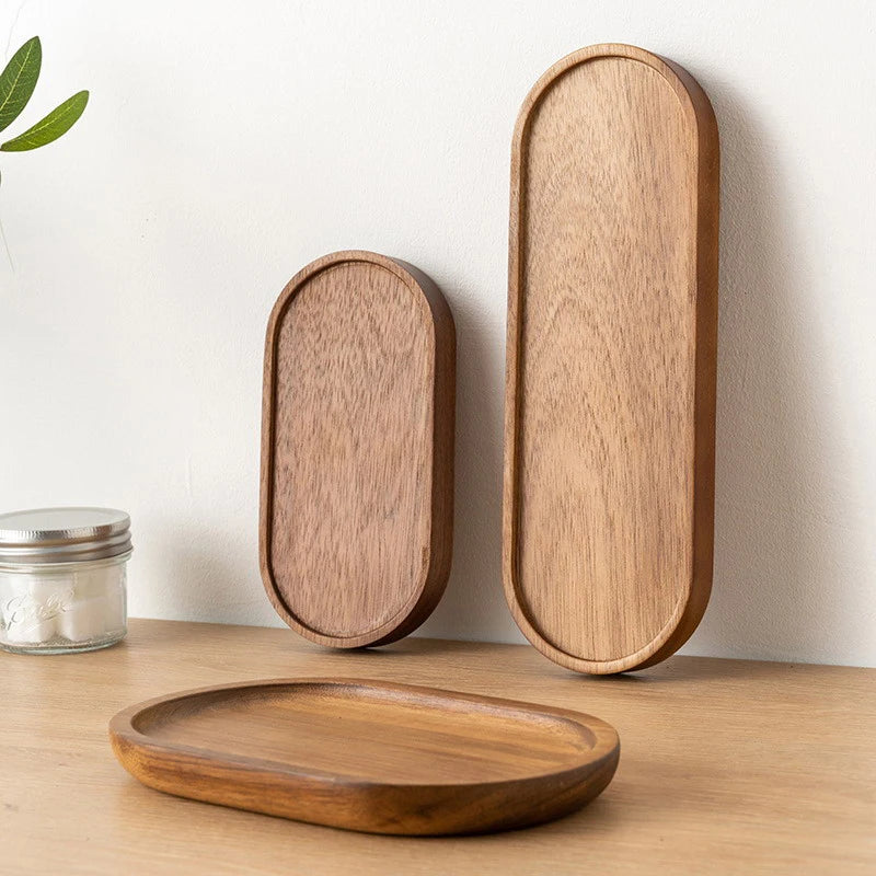 Solid wood serving tray in Japanese-style oval and rectangle shapes – EcoHome & Paws

