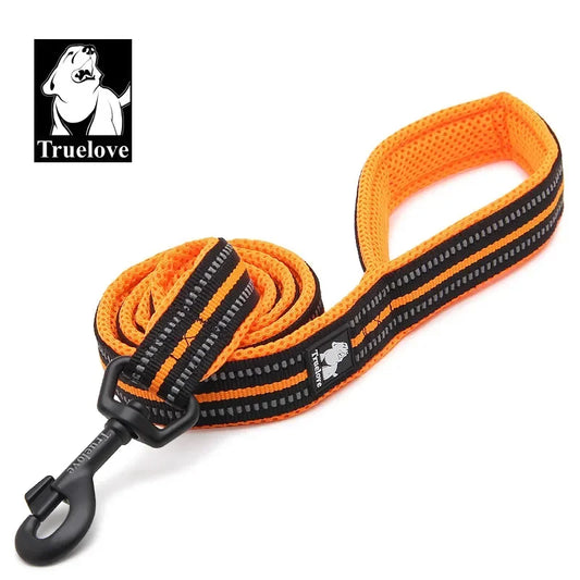 Truelove orange reflective dog leash with padded handle